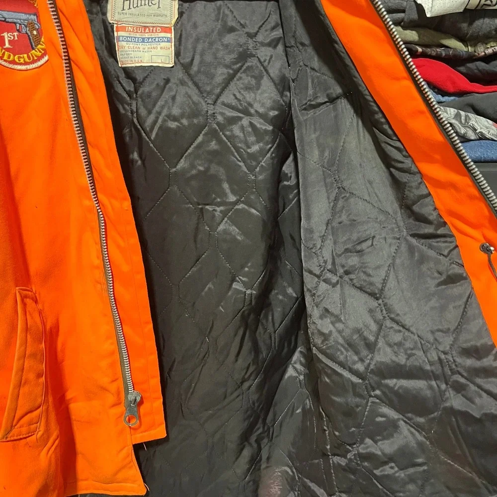Vintage The Hunter Jacket Mens Large Orange USA Colt Python‎ NRA Championship